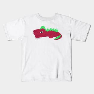 Rod the Red Dino- The Scaly Friend's Collection Artwort By TheBlinkinBean Kids T-Shirt